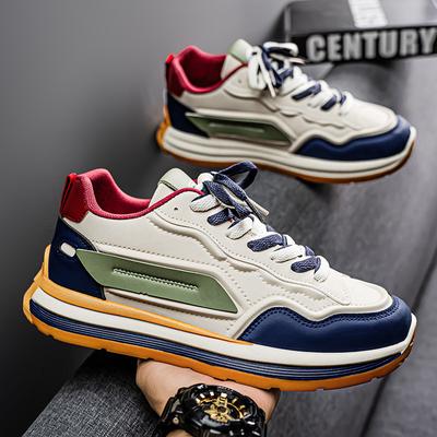 Men's Shoes Spring New Breathable Casual Sneakers Non-slip Soft Sole White Shoes Men's Trendy Daddy's Trendy Shoes