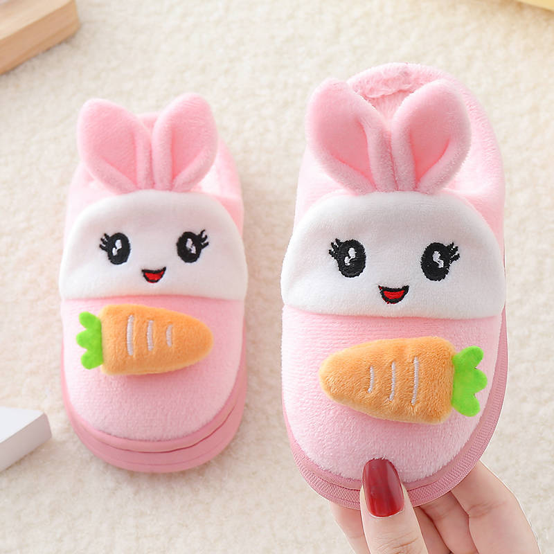 Kids Autumn Winter Indoor Non-slip Warm Cotton Slippers