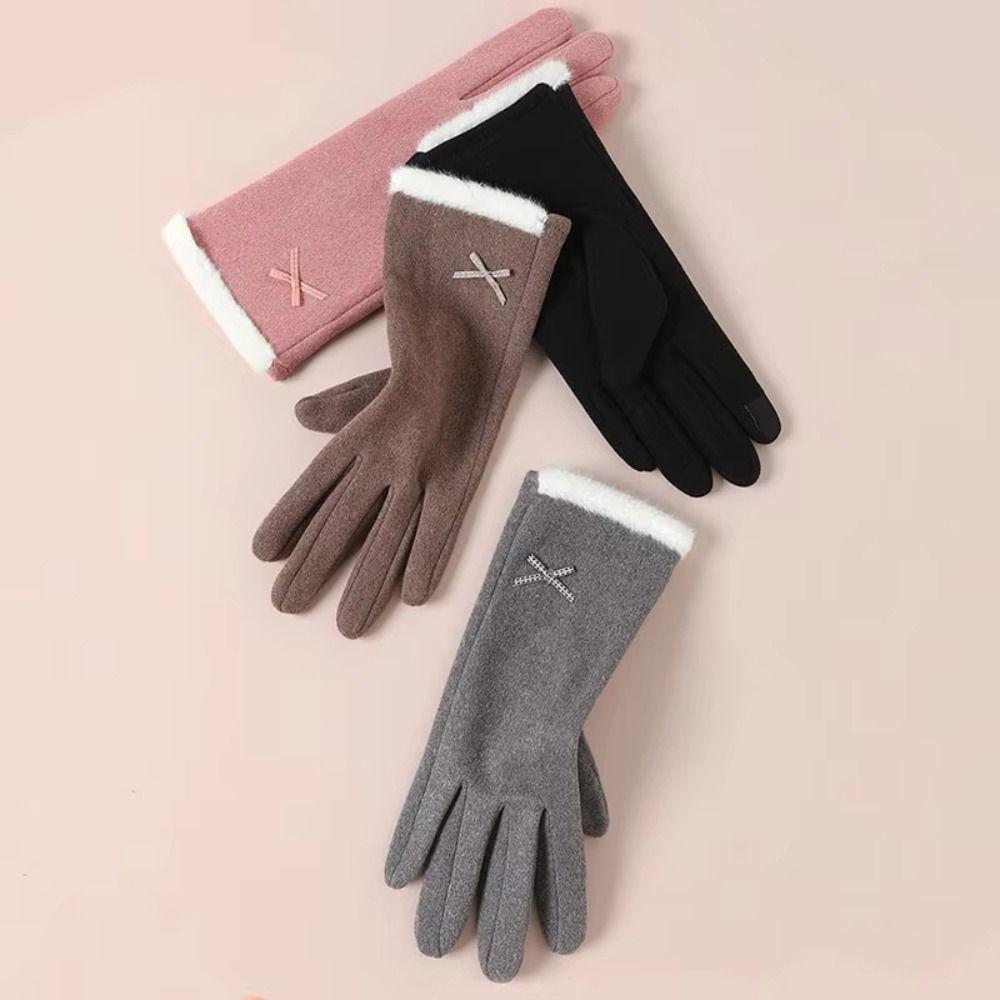 Thicken Warm Gloves with Warm Lining Ski Gloves Full Fingered Gloves For Outdoor Sport Running