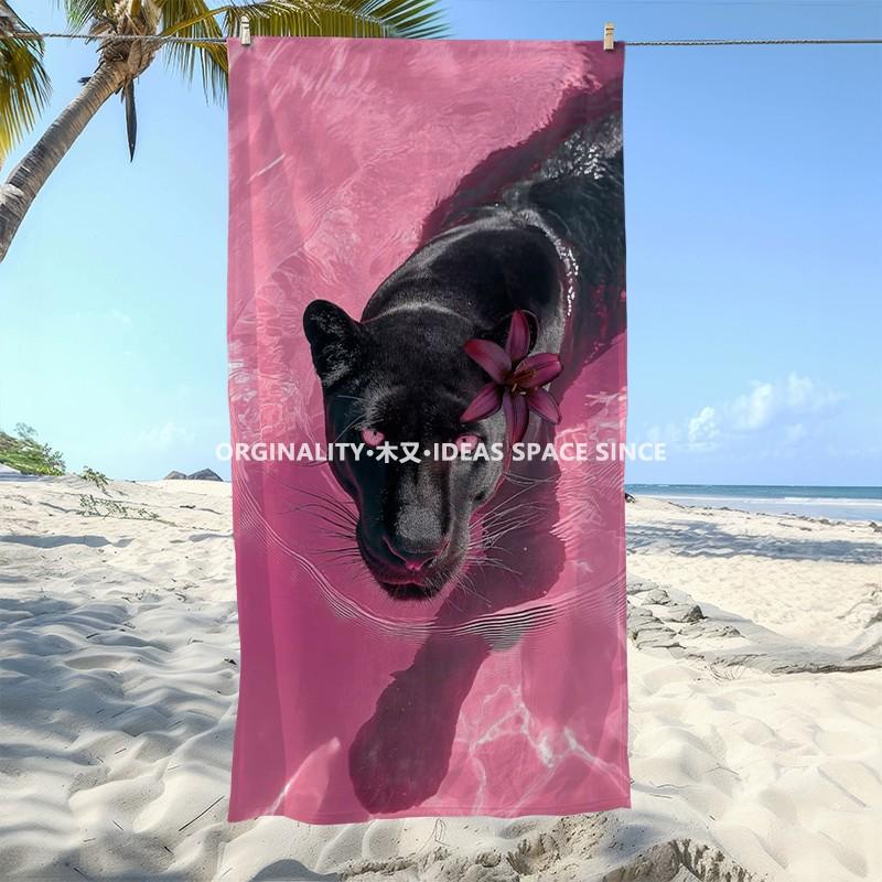 Pink Panther Swimming Beach Towel Patterned Sunscreen And Windproof Suitable For Swimming Pool Camping Travel
