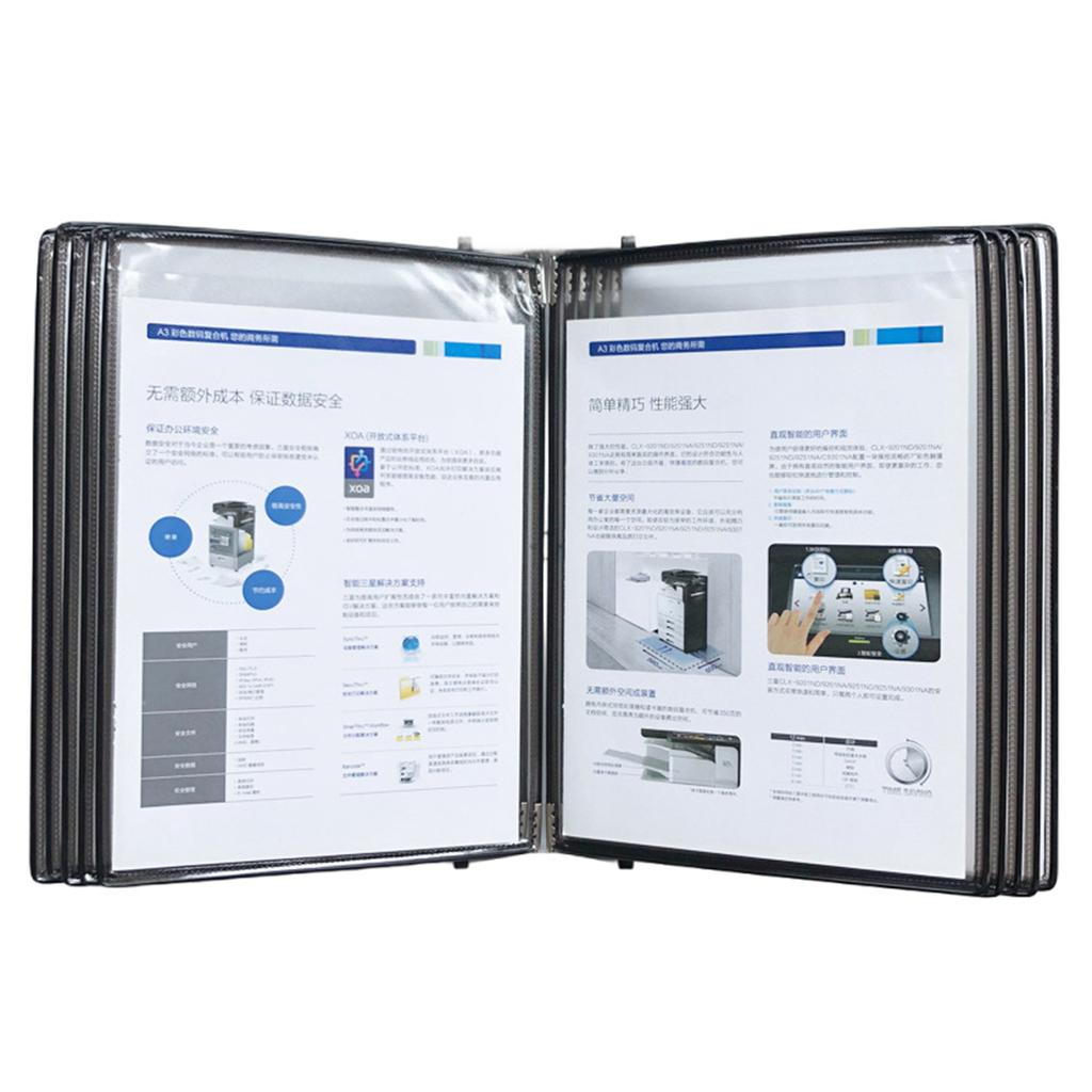 Wall Mounted Reference System Organizer 10 Easy-Load Display Pocket and Mounting Screws for Warehouse Laboratory