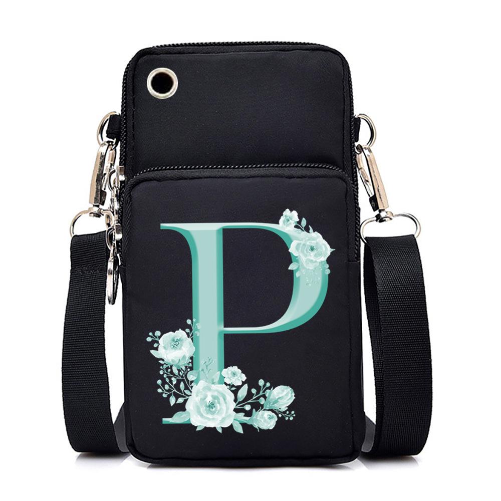 Crossbody Bag 26Alphabet Printed Letters Trend Shoulder Bag Mobile Phone Change Bag