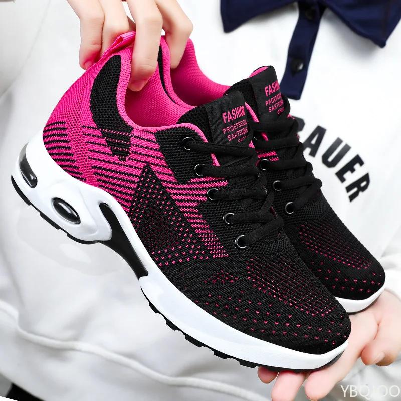 Women's New Color Blocked Shoes Casual Breathable Lace Up Shoe Fashion Comfort Sneakers Outdoor Light Anti Slip Ladies Shoes
