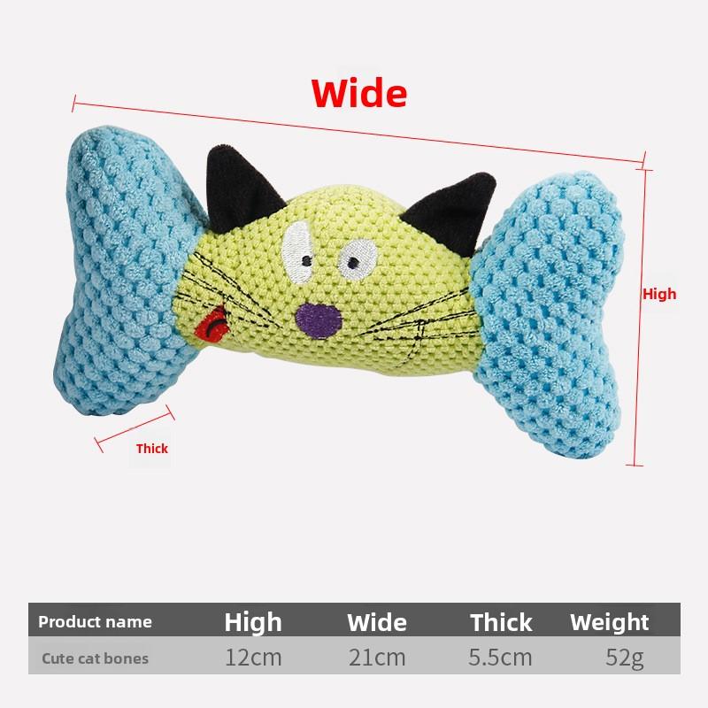 Peluche para Gato y Perro, Resistente al Sonido, Masticable, Juguetes para la Dentición, Suministros para Mascotas, Lana de Maíz, Huesos de Gato