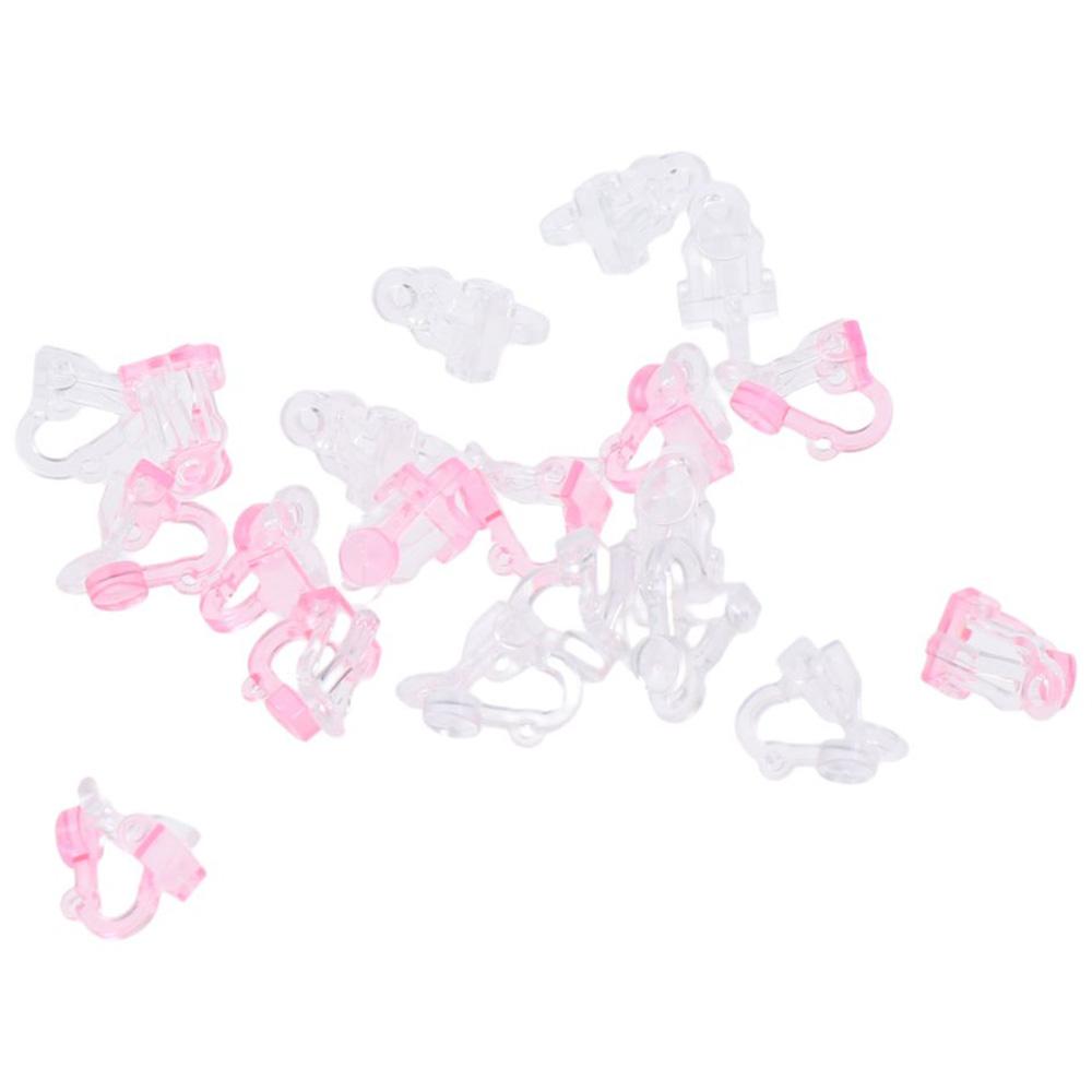 

20 шт. прозрачные компоненты для сережек, пластиковый конвертер для сережек для непроколотых ушей