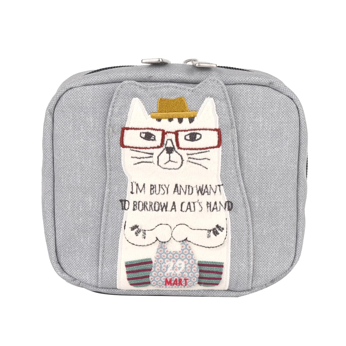 [Kusuguru Japan] Cat Cosmetic Pouch GY