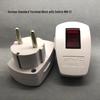 WN-21 European Two-Pin Adapter with Switch for German, French, Korean, and Russian Standards