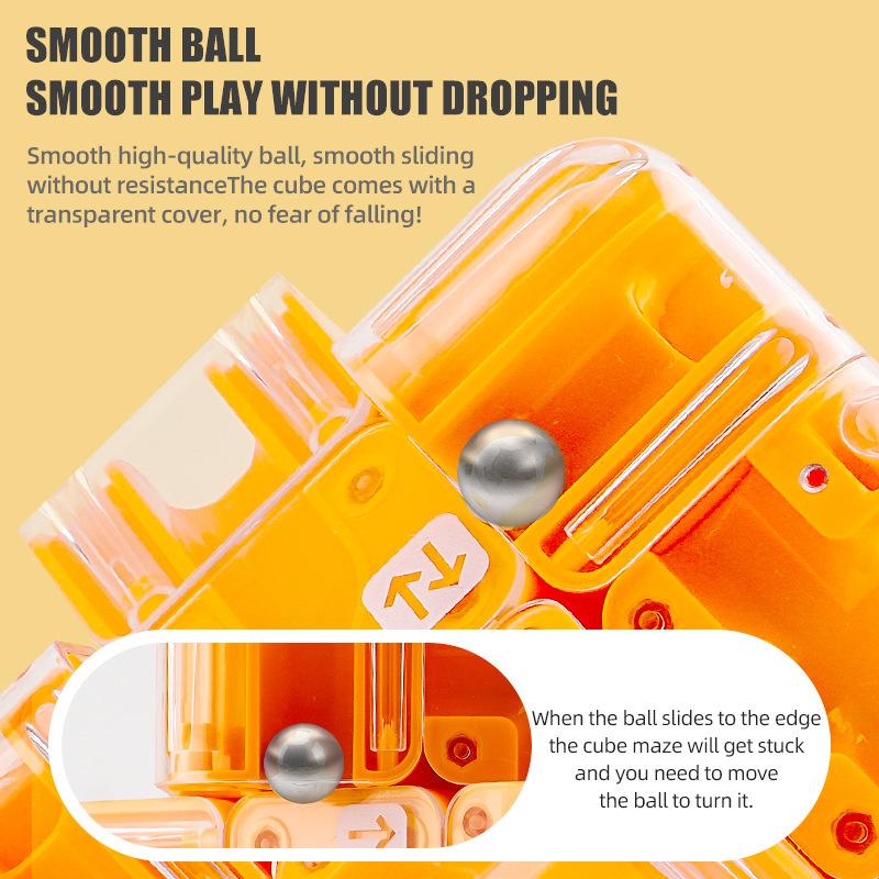 Non-Toxic Logical Thinking Toy Ball Maze Cube Educational Labyrinth Cube 3D Magic Cube Toy Puzzle Game Diy Fidget Toy Adults Children