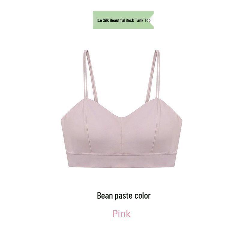Cooling Ice Silk Seamless Bandeau Sports Vest Sleep Bra for Women L [105-130 lbs]