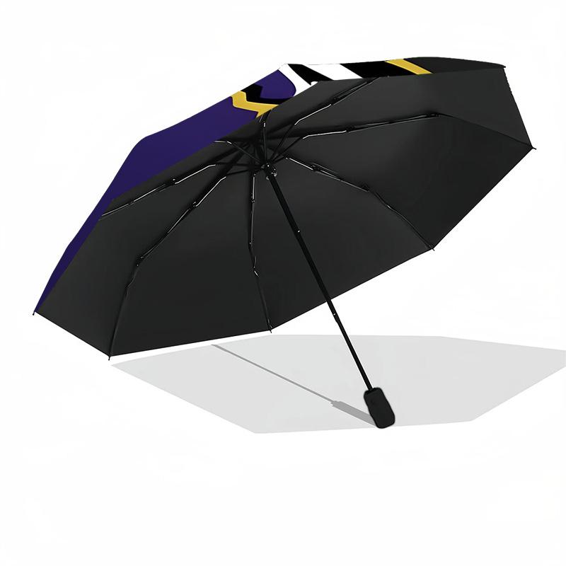 Football Ravens Logo Umbrella 8-Frame for Travel, Camping, Casual Lightweight Portable Umbrella, Essential for Every Family Holidays Gift