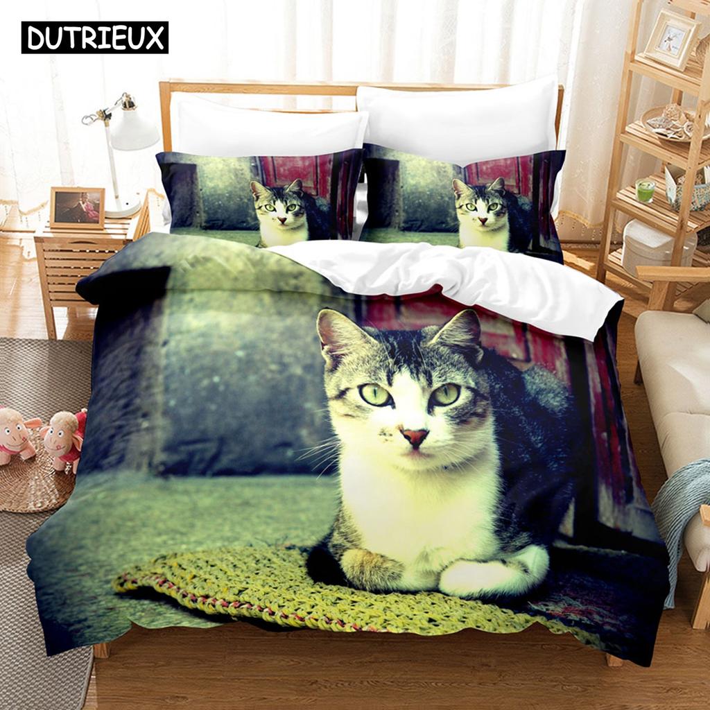 3D Cat Bedding Sets Duvet Cover Set With Pillowcase Twin Full Queen King Bedclothes Bed Linen