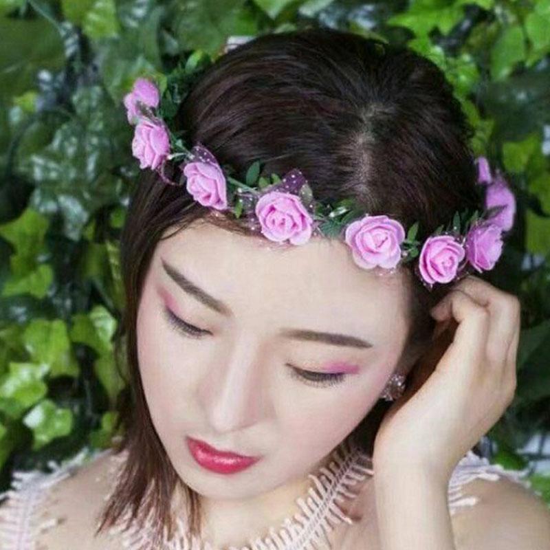 1PC Light Up Headdress Hair Accessories Wreath Hairband Party LED Headband 12 Flowers