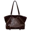 Slouchy Crinkled Faux Leather Tote Bag with Long Straps and Ring Hardware Large Capacity Casual Shopper Purse for Women Daily