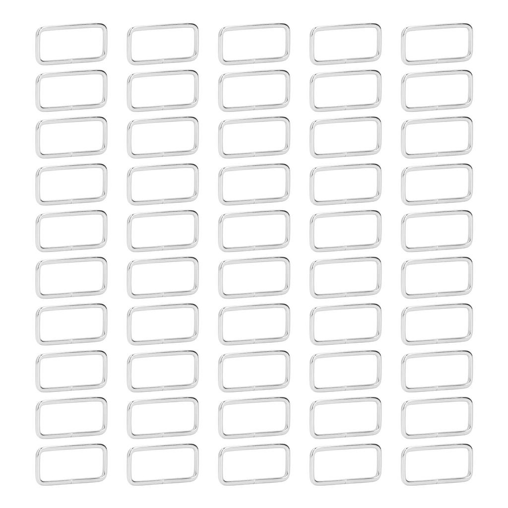 50pcs Metal Rings Durable Iron Rectangle Buckle Rings for DIY Belt Handbag Buckle Hardware Clothes Decoration