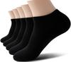 Banerise Sneaker Ankle Solid Cotton Short Sizes Socks, Socks, Color, 100% (Excluding Elastic), Seamless, Socks, Unisex, 5-Pair Set, Black, 24.5-27cm