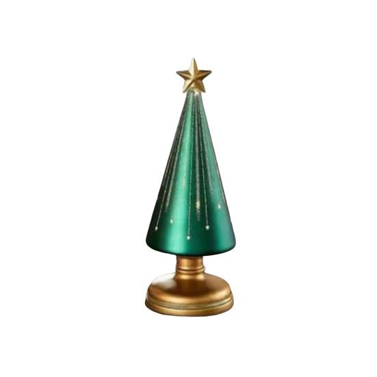 Twinkle Light Christmas Tree Illuminated Starry Night Resin Christmas Tree Ornament for Holiday Bedroom Dorm Tabletop Decor