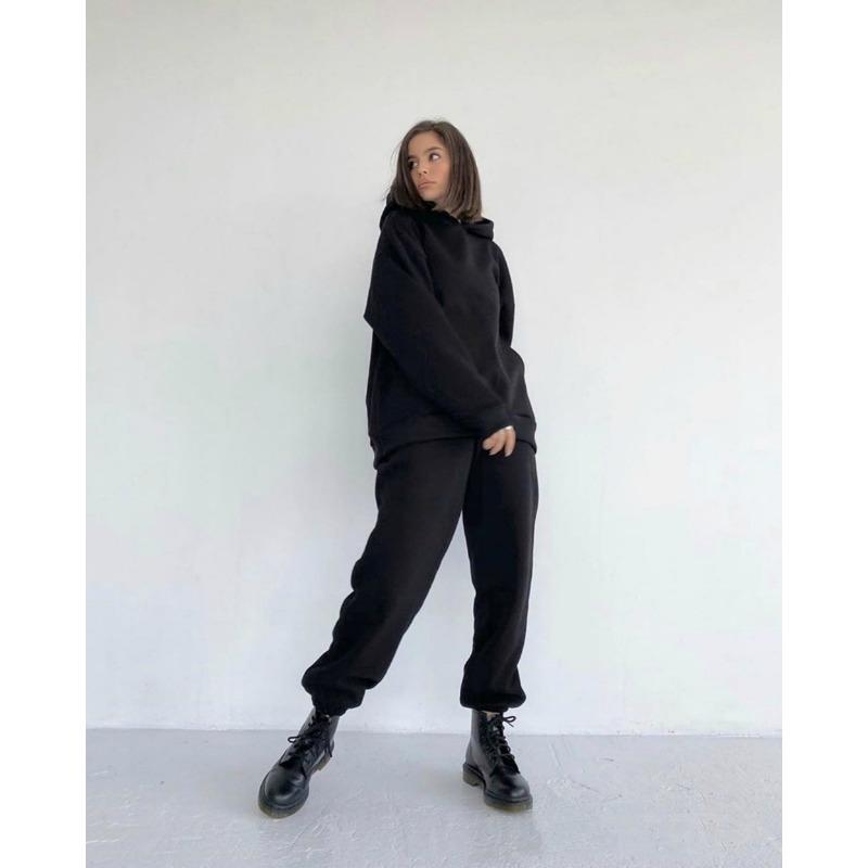 

Новый комплект для спорта и отдыха с длинными рукавами на осень и зиму L чёрный