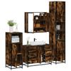 4 piece bathroom furniture set in smoked oak wood based material
