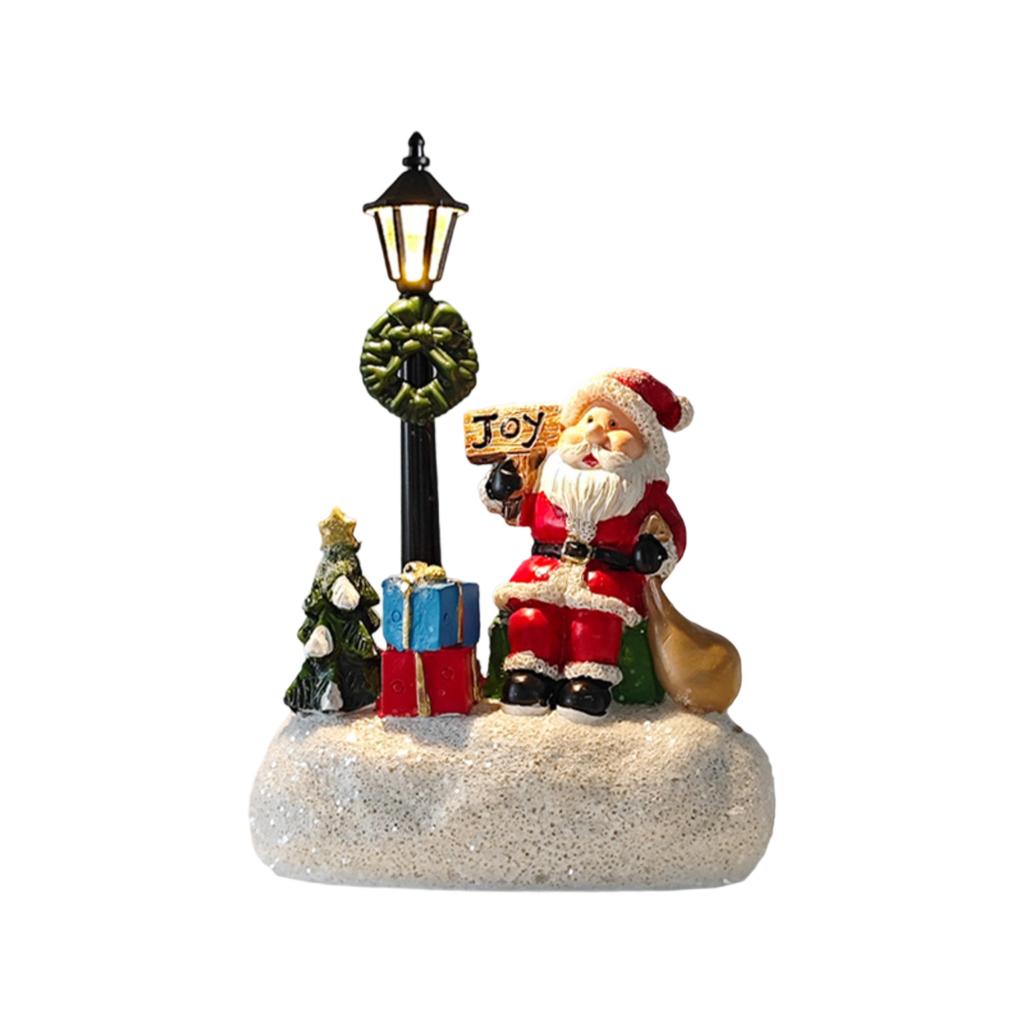 Christmas Decorations Luminous Old Man Snowman Elk Desktop Ornaments Resin Crafts