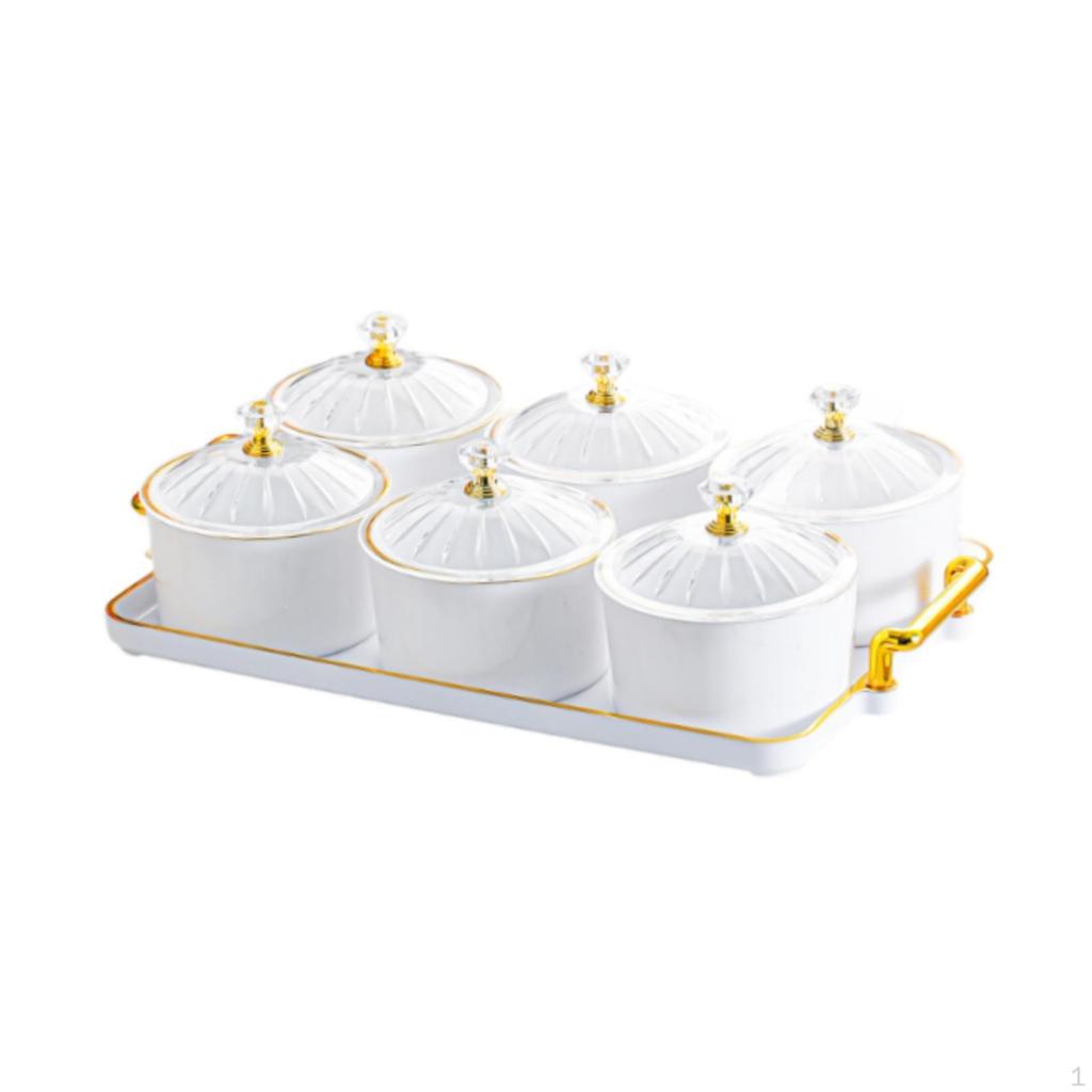 Divided Dried Fruit Plate Dish Modern Decorative Serving Tray with Lid for Kitchen Wedding