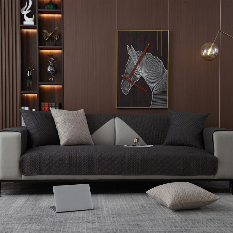 Four-season Universal Washed Cotton Quilted Geometric Sofa Cushion Modern Simple Non-pilling Non-slip Sofa Cushion Towel