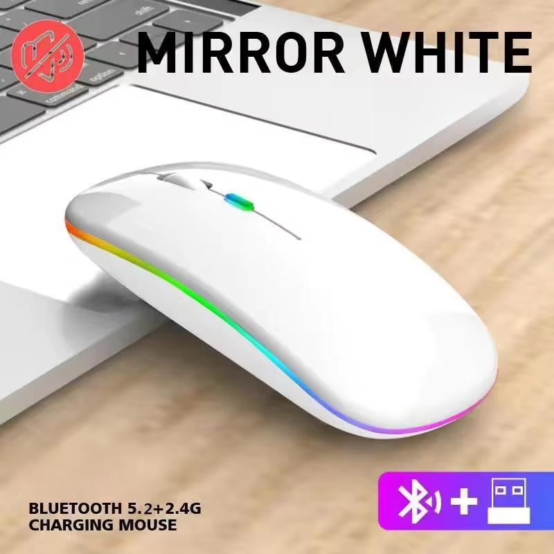 PHONEPACE Rechargeable Wireless Mouse Dual Mode Bluetooth 2.4G Silent LED Backlit Optical Mouse for PC Laptop