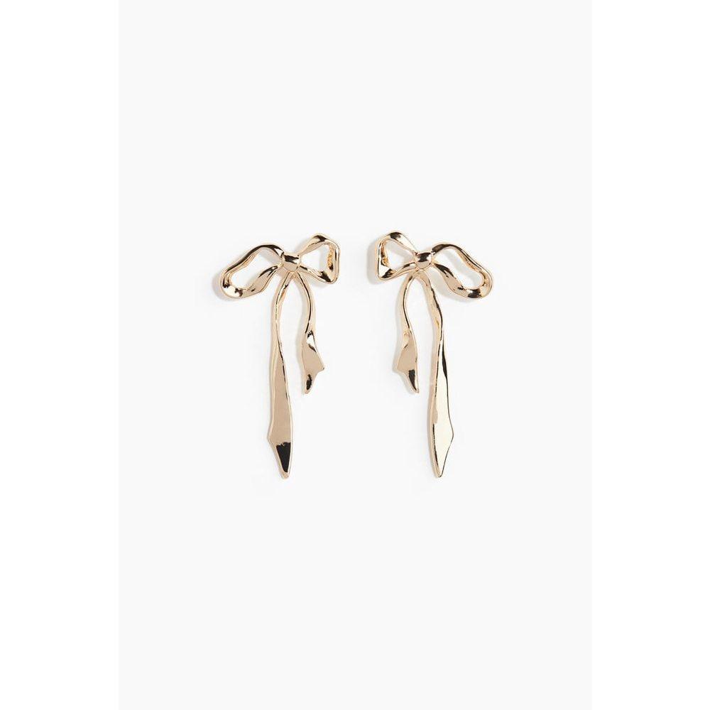 Ribbon Earrings Gold Color 1298476001