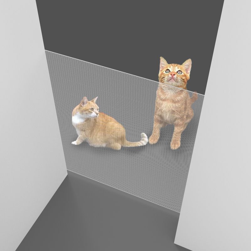 Retractable Cat Gate Anti-Jump Pet Fence - Adjustable Indoor Barrier for Cats with Walk-Through Door