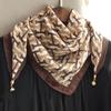 Square Lightweight Neck Scarf with Magnetic Clasp Adjustable Closure Soft Fabric Printed Pattern Elegant Design for Everyday Use