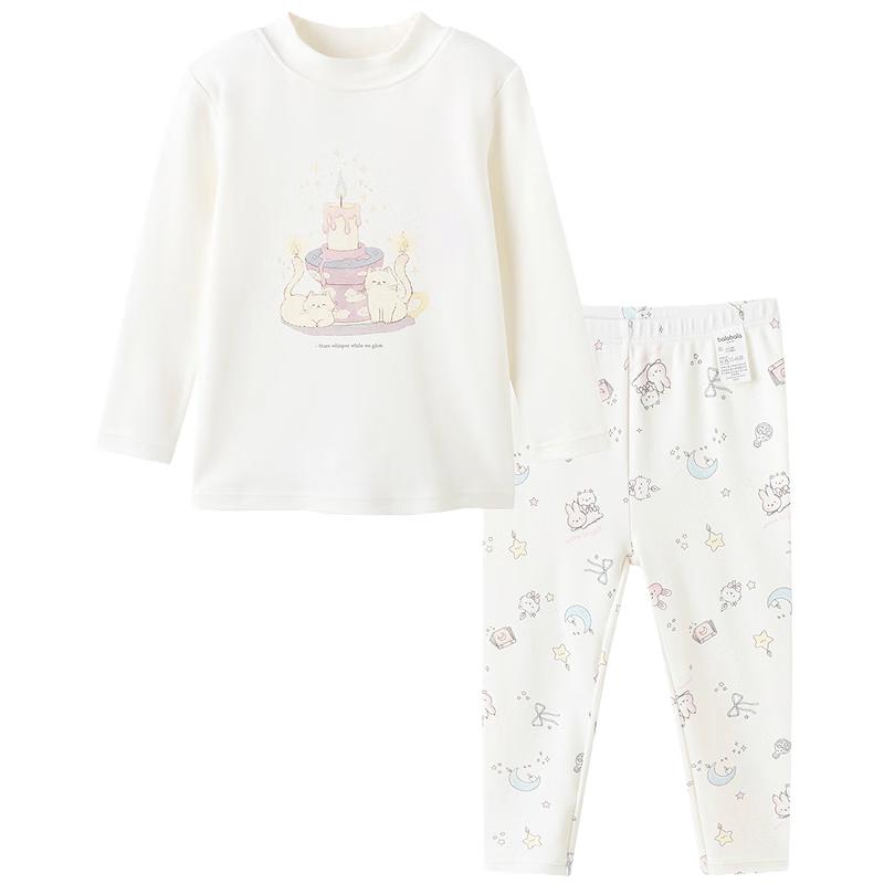 Balabala Girls' Breathable Thermal Underwear Set