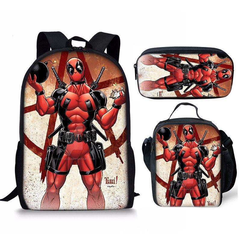 Backpack Satchel Pencil Case Three-Piece Set Student Schoolbag Cartoon Children'S Backpack