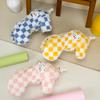 Checkerboard Dog And Cat Fall And Winter Four-Legged Coat Small Dog Warm Coat Lambswool College Style Pet Cold Weather Clothing