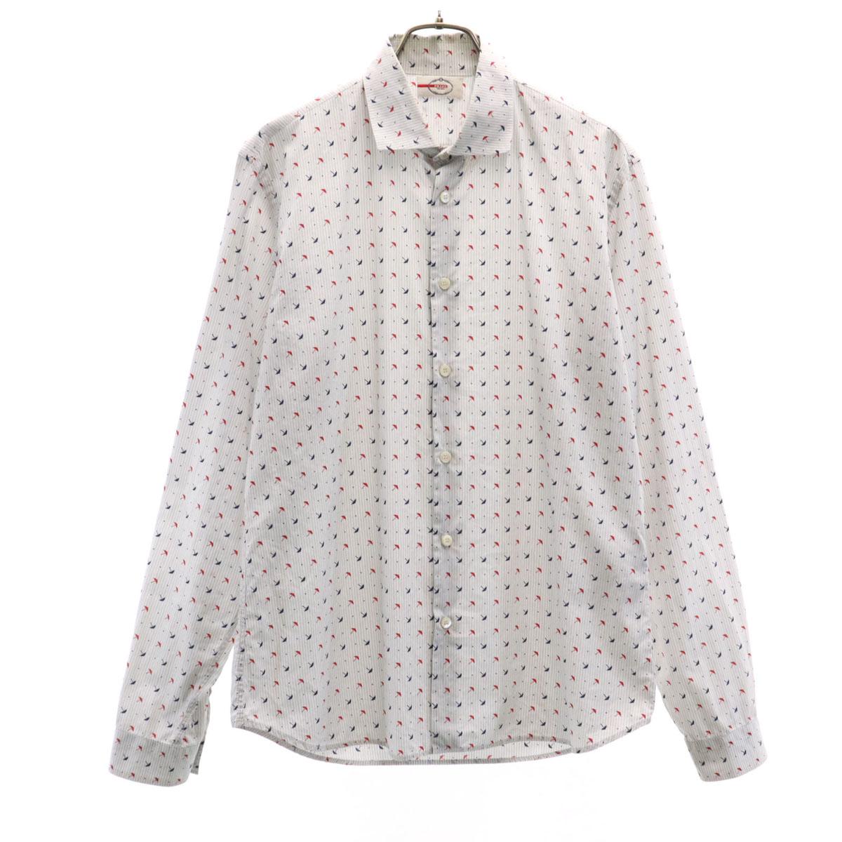 

PRADA Полосатый узор Зонт Рубашка с длинным рукавом Хлопок 39 серый Мужская Б/у