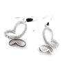 Les Trésors De Lily [J3519] - Boucles Argent 'Papillons' Blanc argenté (rhodié) - 30x14 mm