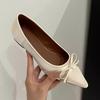 Single Shoes Autumn New Pointed Toe Shallow Mouth Bow Soft Sole Non-slip Low Heel Shoes