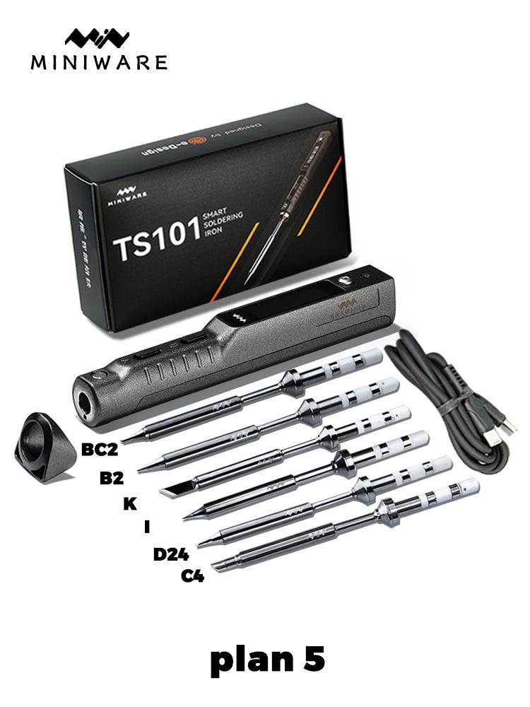 Miniware TS101 Soldering Iron Electric 65W Temperature Programmed LCD New Upgraded TS100 With Soldering Tip Set