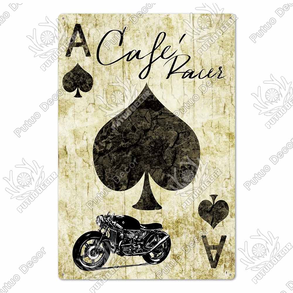 Putuo Decor Cafe Racer Vintage Tin Sign Plaque Metal Wall Art Stickers Garage Man Cave Pub Bar Retro Poster Iron Painting