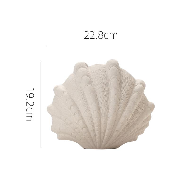 Cream Style Shell Simple Shell Vase Design Flower Pot Flower Arrangement Creative Desktop Decoration Home DecorationCeramic Vase