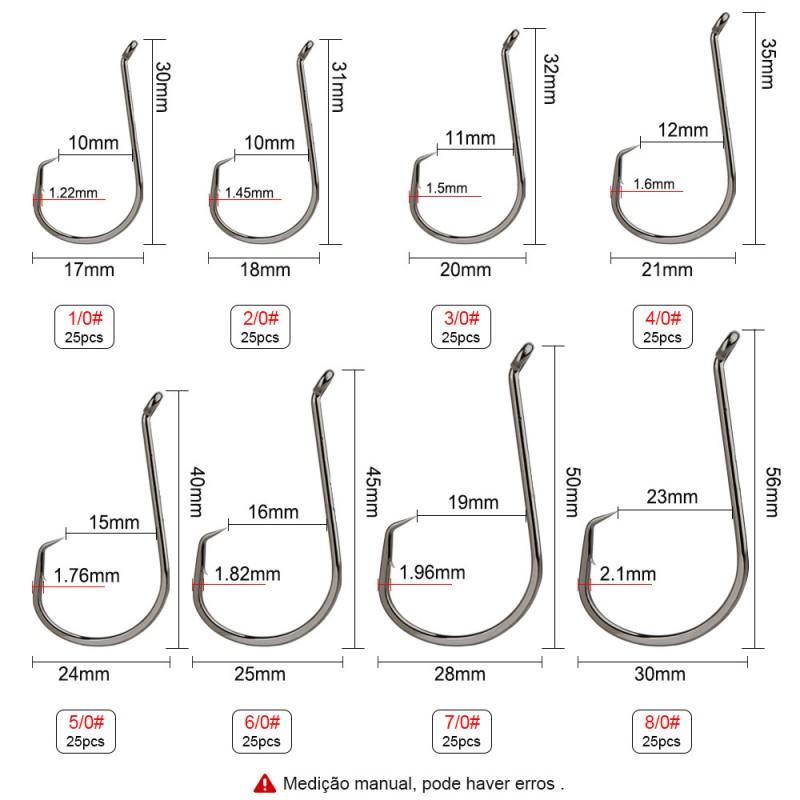 25pcs Eagle Beak Hook FTK 8-0 Sea Fishing Hooks With Barbs Tuna Offshore Boat Casting