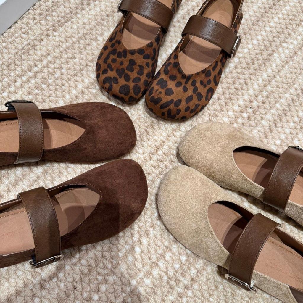 Round head buckle year word daily Mary Jane shoes single shoes fashion casual comfortable soft leather lightweight