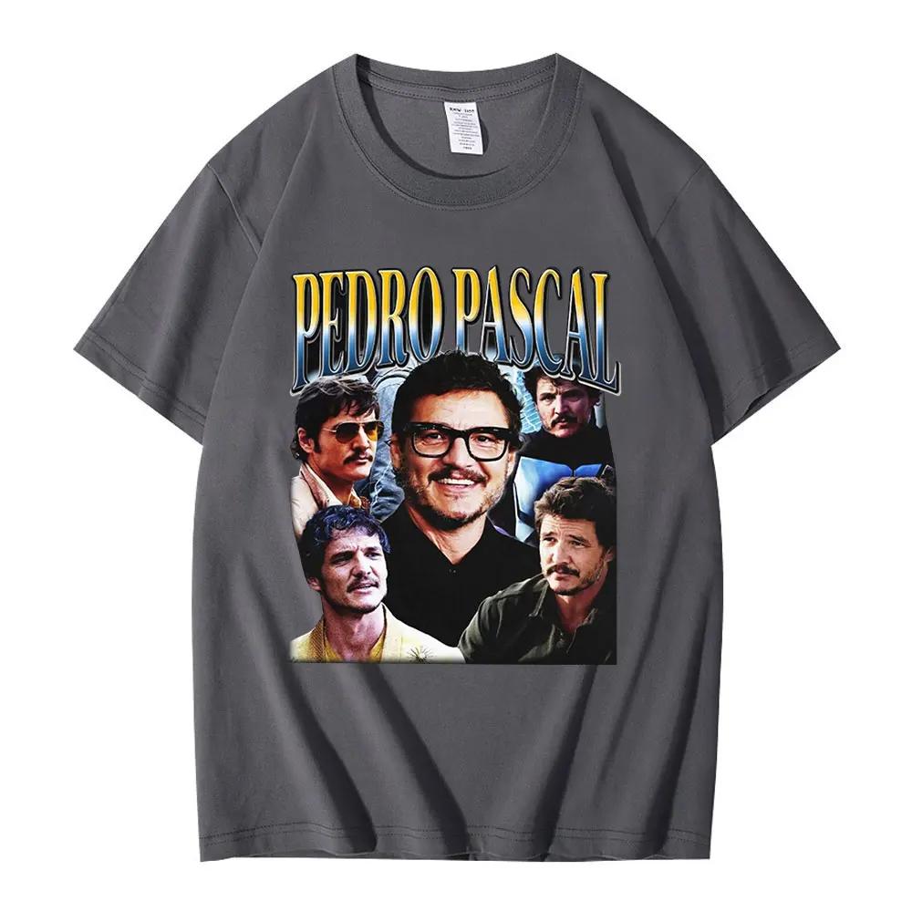 Classic American Movie TV Actor Pedro Pascal Graphic Tshirt Unisex Women Cotton Casual T Shirts Tops Oversized Vintage Streetwear