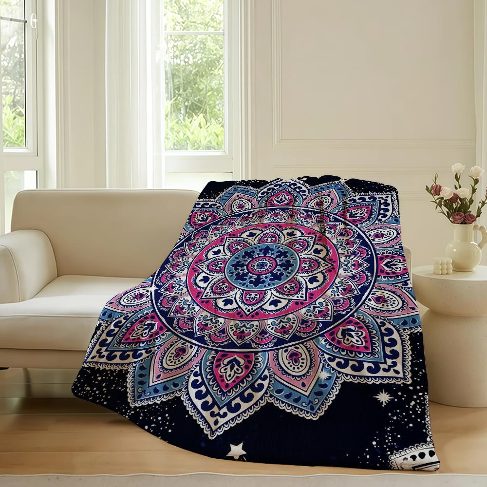 Mandala Bohemian Art Blanket Warm Soft Suitable For Bedroom Sofa Bed Living Room Office Travel Camping Gifts