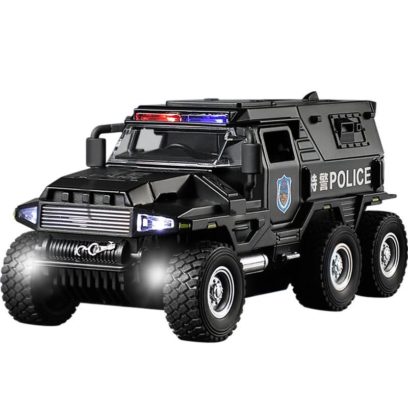 1:32 SWAT Stadtpolizei LKW Diecast Modell Geländefahrzeug mit Ton Licht Sportwagen Sammlung Spielzeugauto Geschenk für Kinder Kinder