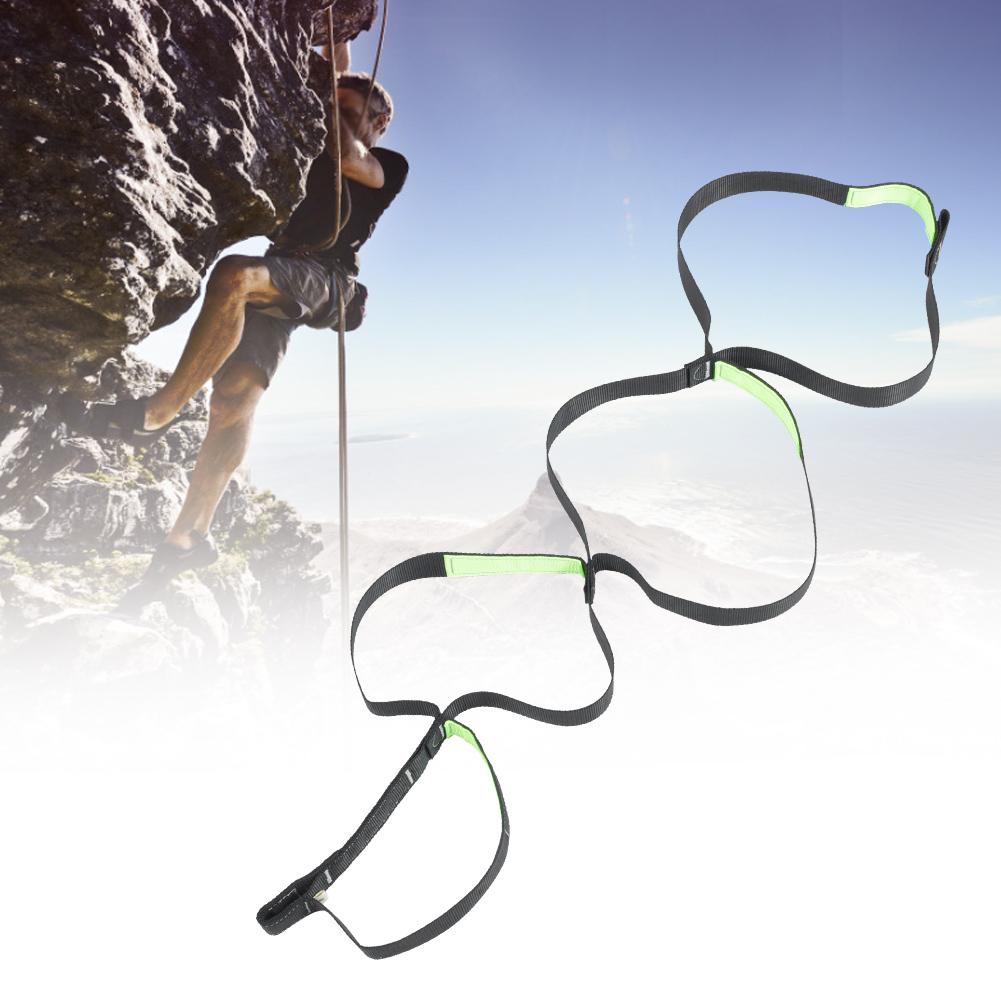 Utomhus Hängande Repstege Platt Steg Uppstigningsrem för Bergsklättring Klippklättring