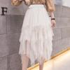 Falda de Malla Irregular de Hadas de Cintura Alta de Moda 2023 - Estilo Coreano de Primavera