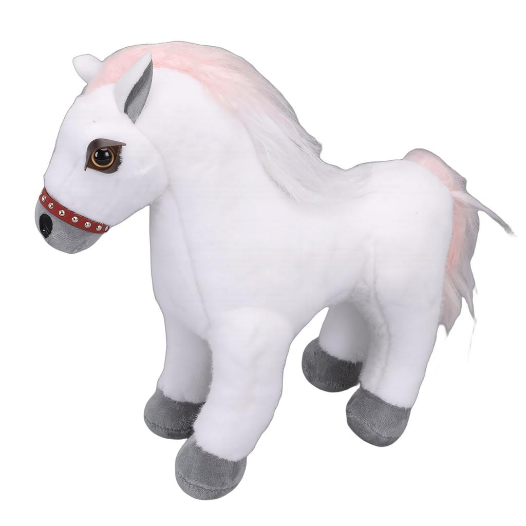 30cm White Plush Horse Toy Soft Stuffed Animal Horse Doll Ornament Fluffy Decoration for Home