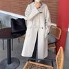Hooded Casual Double-sided Wool Coat Women's Wooden Buckle Loose Medium and Long Commuter Woolen Coat