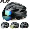 PJT Lichtgewicht Ademend Fietshelm Met Magnetische Aantrekking Goggles Lens Fietshelm Vrije Schakeling Volwassen Wielrenhelm