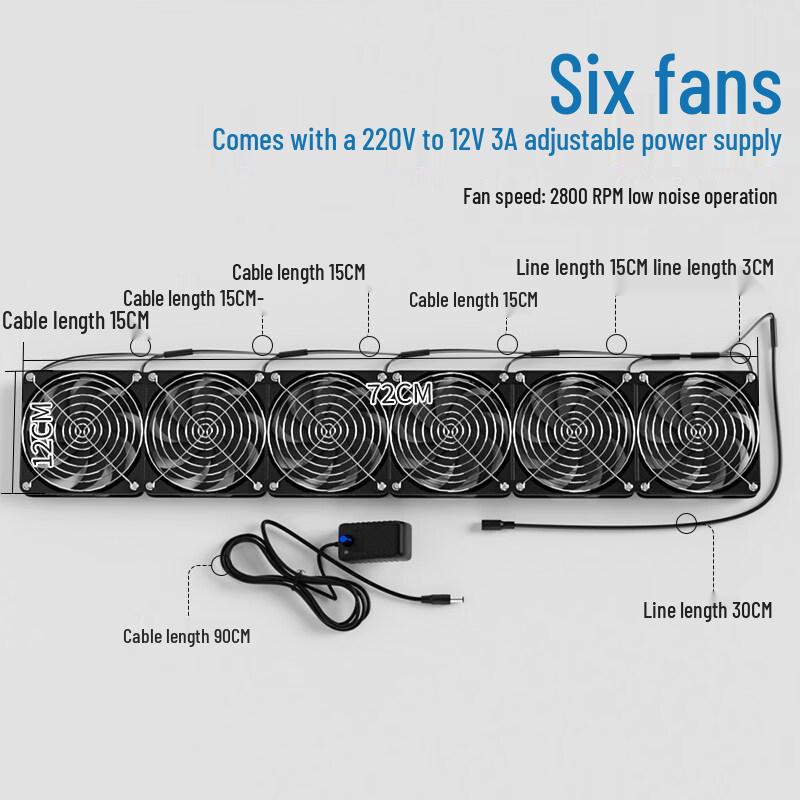 Aokewen 6-Fan Adjustable Speed Exhaust Fan