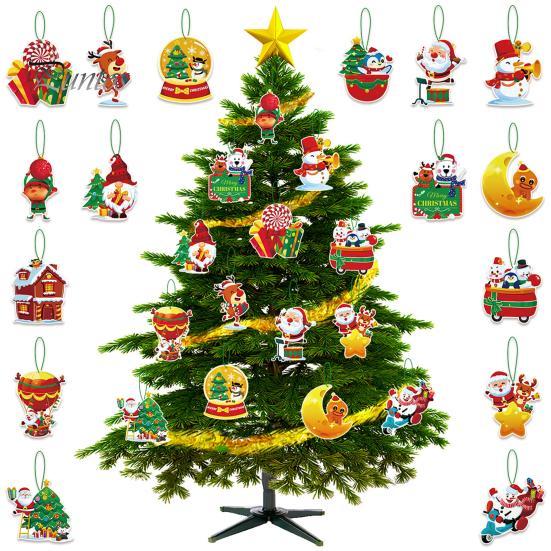 16Pcs Christmas Tree Hangers Xmas Style Easy To Hang Create Atmosphere Festive Santa Claus Decorations Pendant